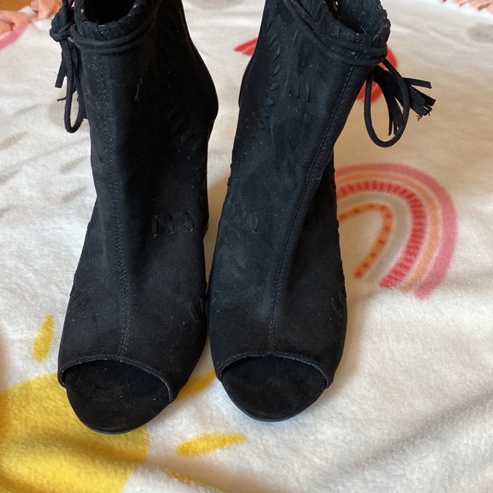 Bamboo open toe booties size 8